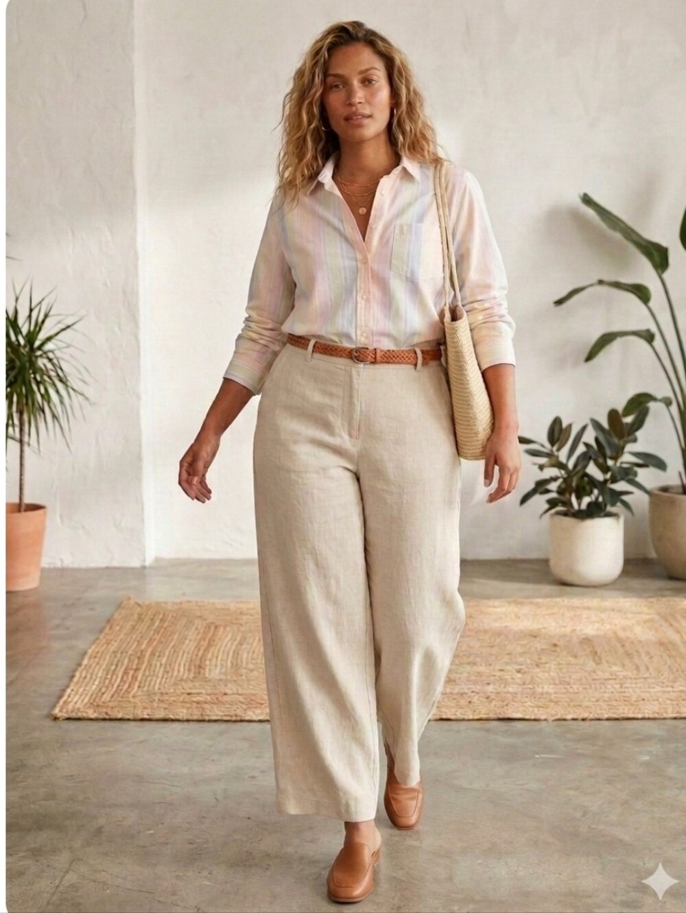 L.L Bean Cotton Striped Oxford Shirt.